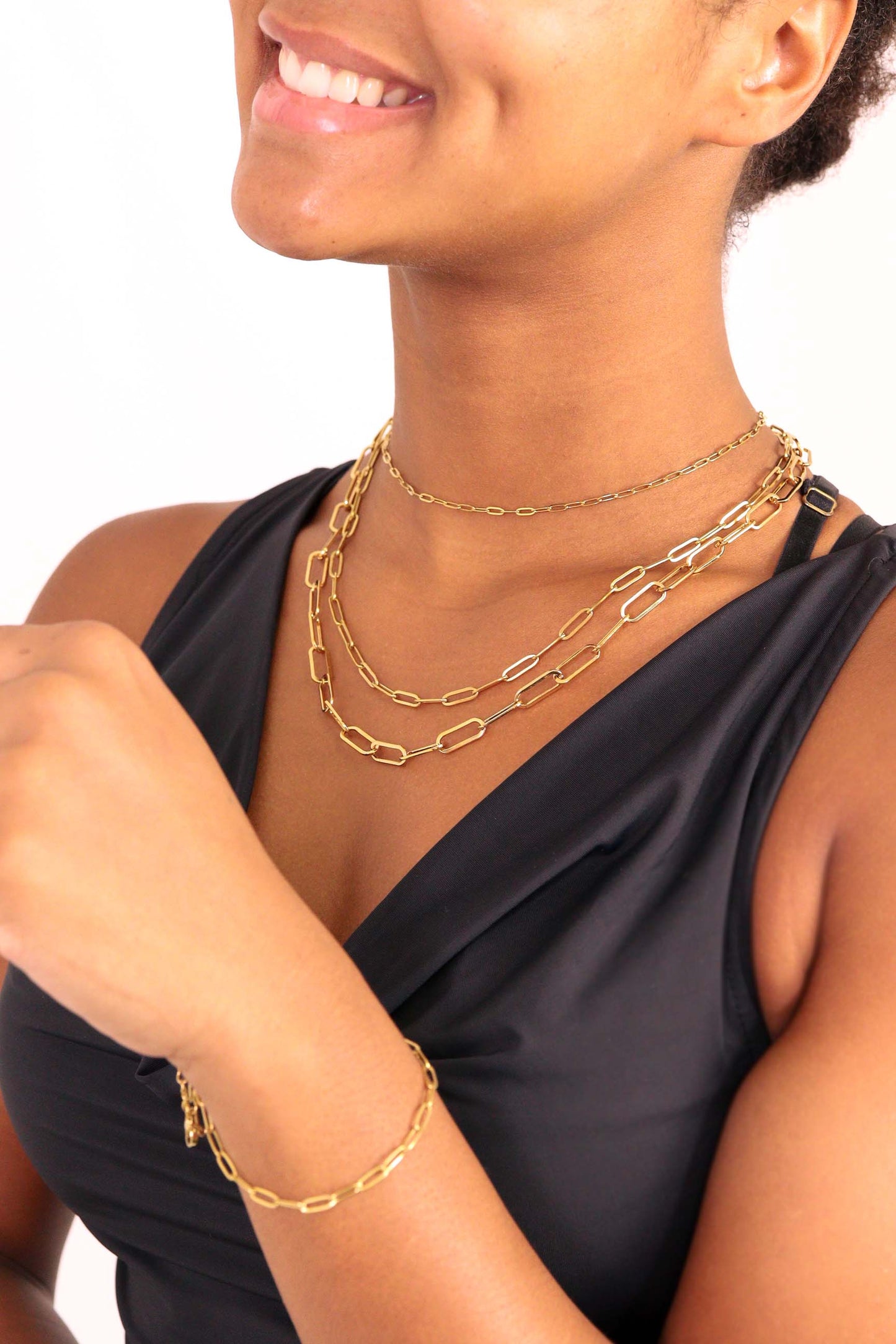 18K Gold Paperclip Chain Necklace