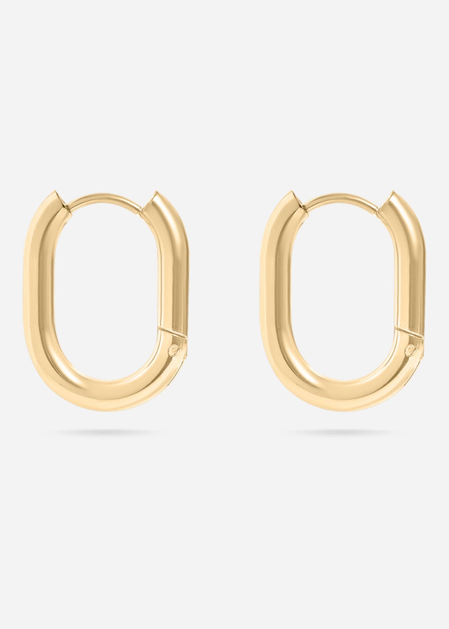 18K Gold PVD Oval Huggie Earrings