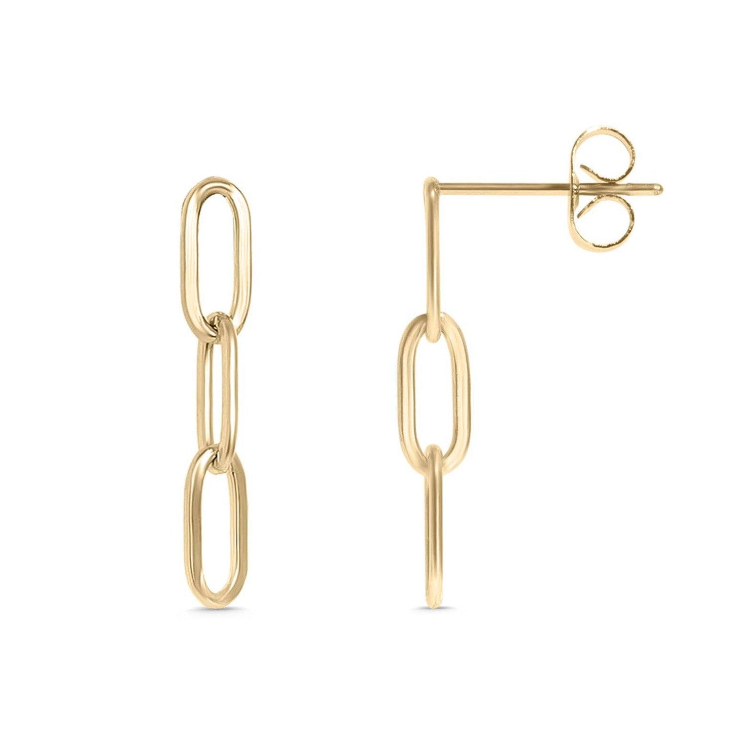 18K Gold Paperclip Earrings