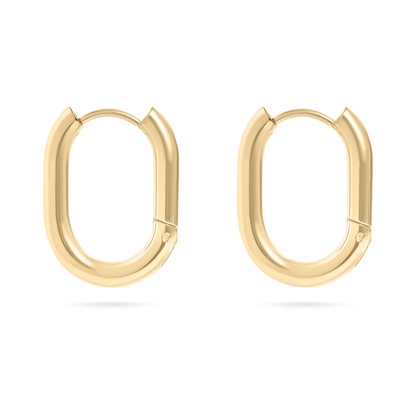 18K Gold PVD Oval Huggie Earrings