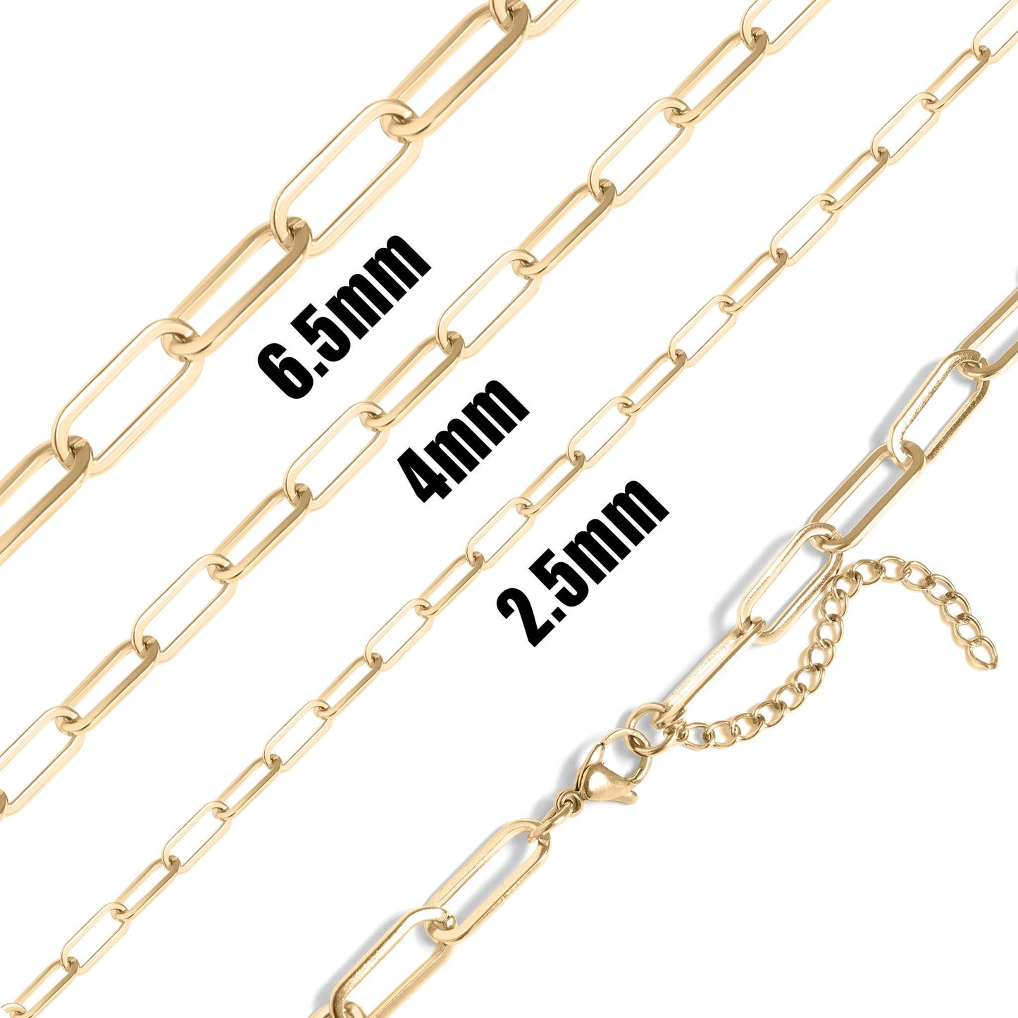 18K Gold Paperclip Chain Necklace